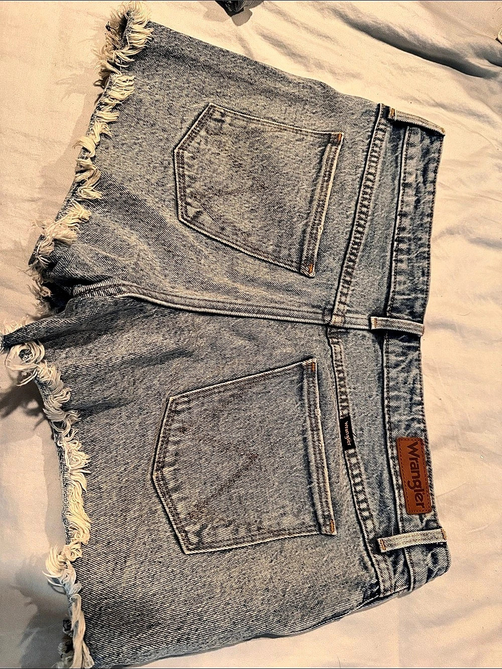 Wrangler High Rise Vintage 3" Short Denim Jean Shorts in Blue